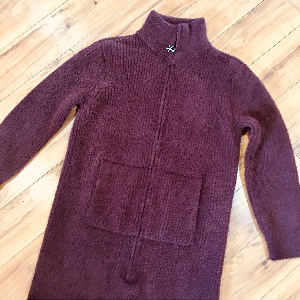 Barefoot Dreams chenille ribbed knit long midi brown dress loungewear lo…